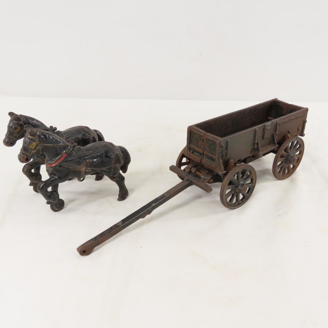 Arcade Cast Iron McCormick Deering 2 Horse Wagon - 9