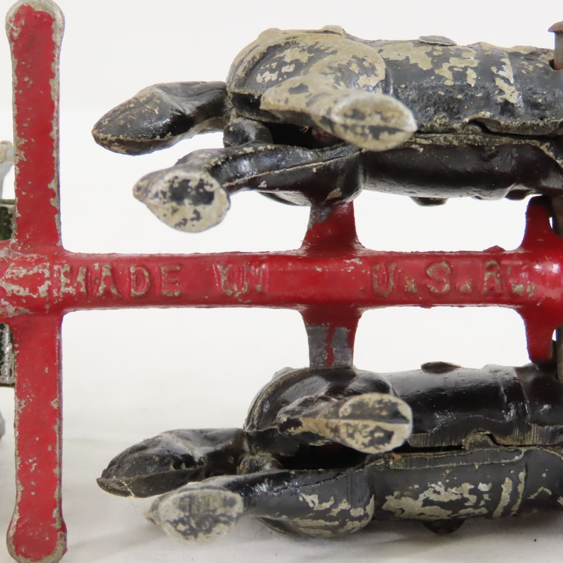 Vintage Stanley Cast Metal 2 Horse Drawn Wagon - 11