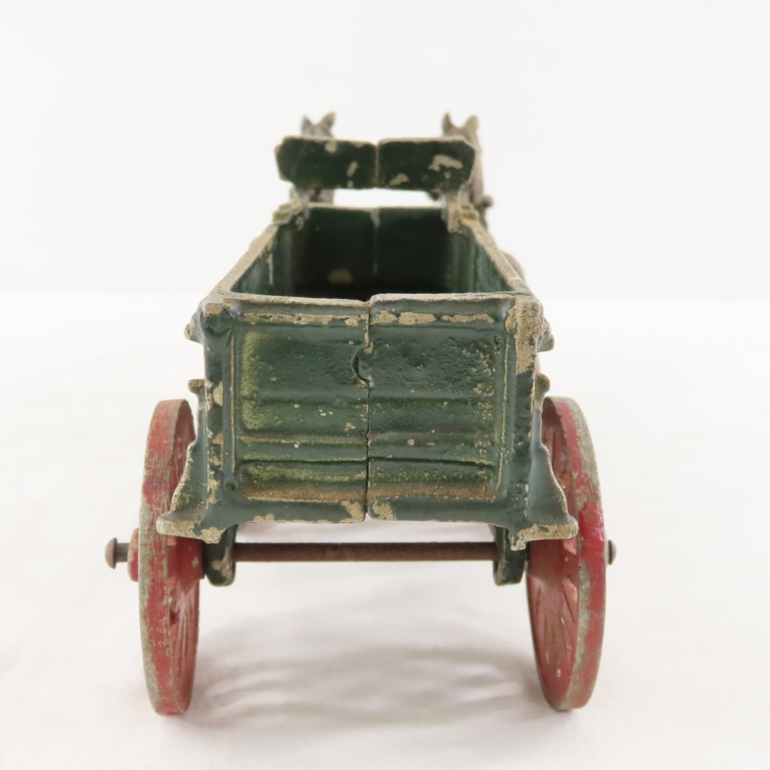 Vintage Stanley Cast Metal 2 Horse Drawn Wagon - 4