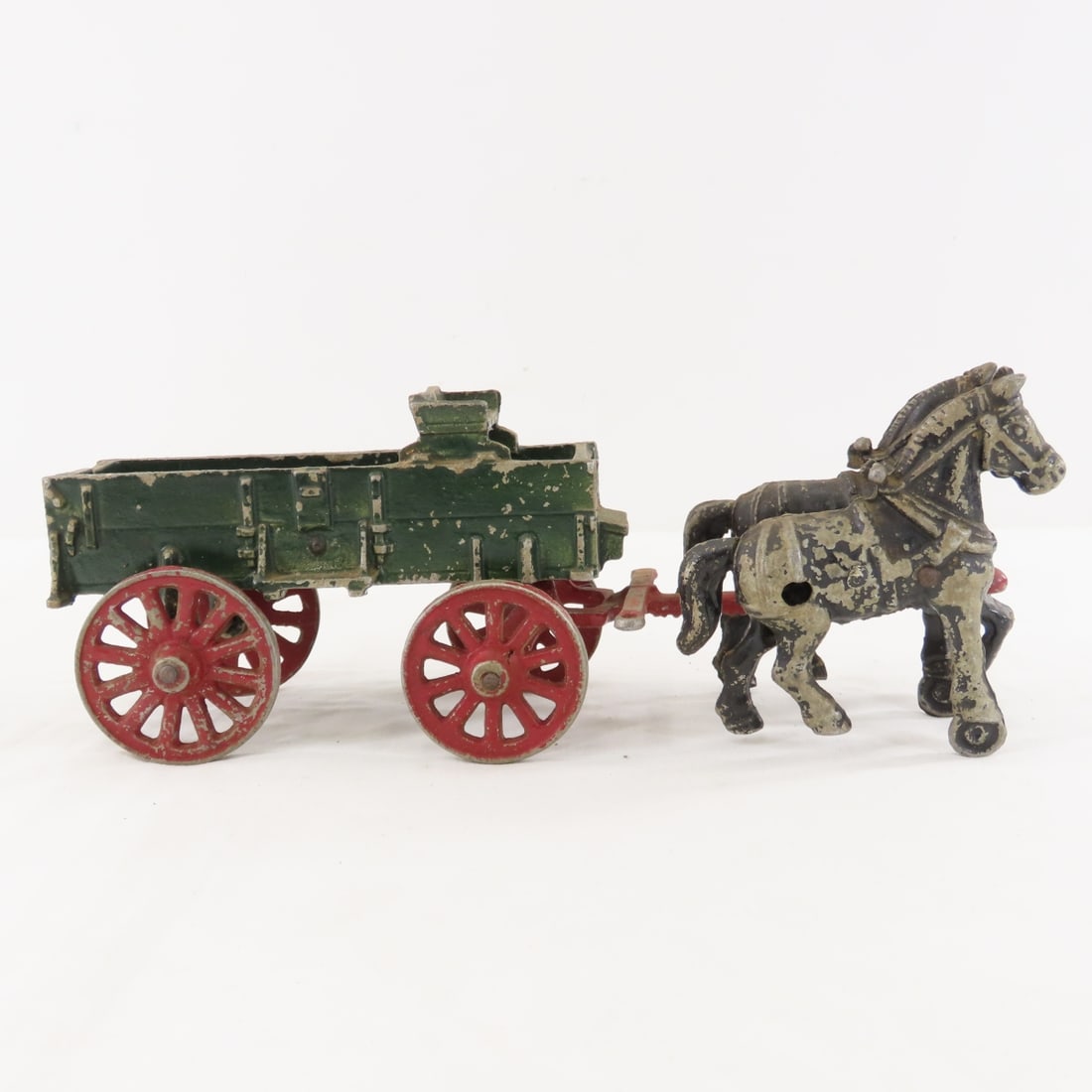 Vintage Stanley Cast Metal 2 Horse Drawn Wagon - 6
