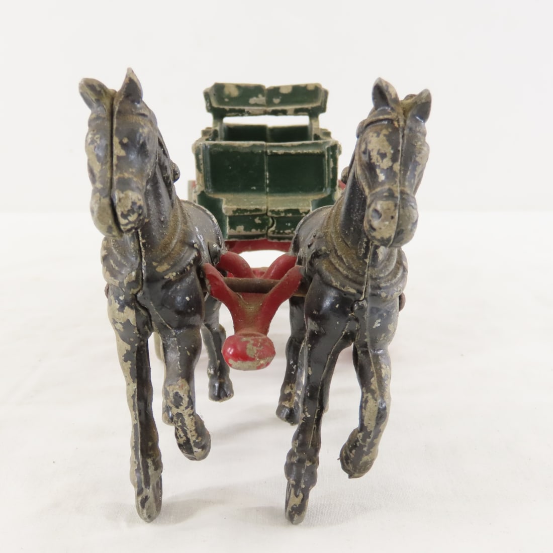 Vintage Stanley Cast Metal 2 Horse Drawn Wagon - 8