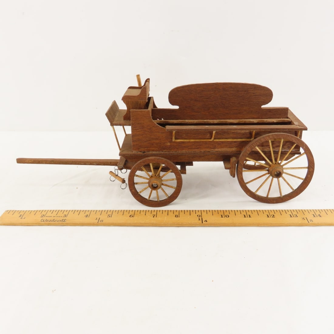 2 Schleich Horses & Custom Balsa Wood Wagon - 2