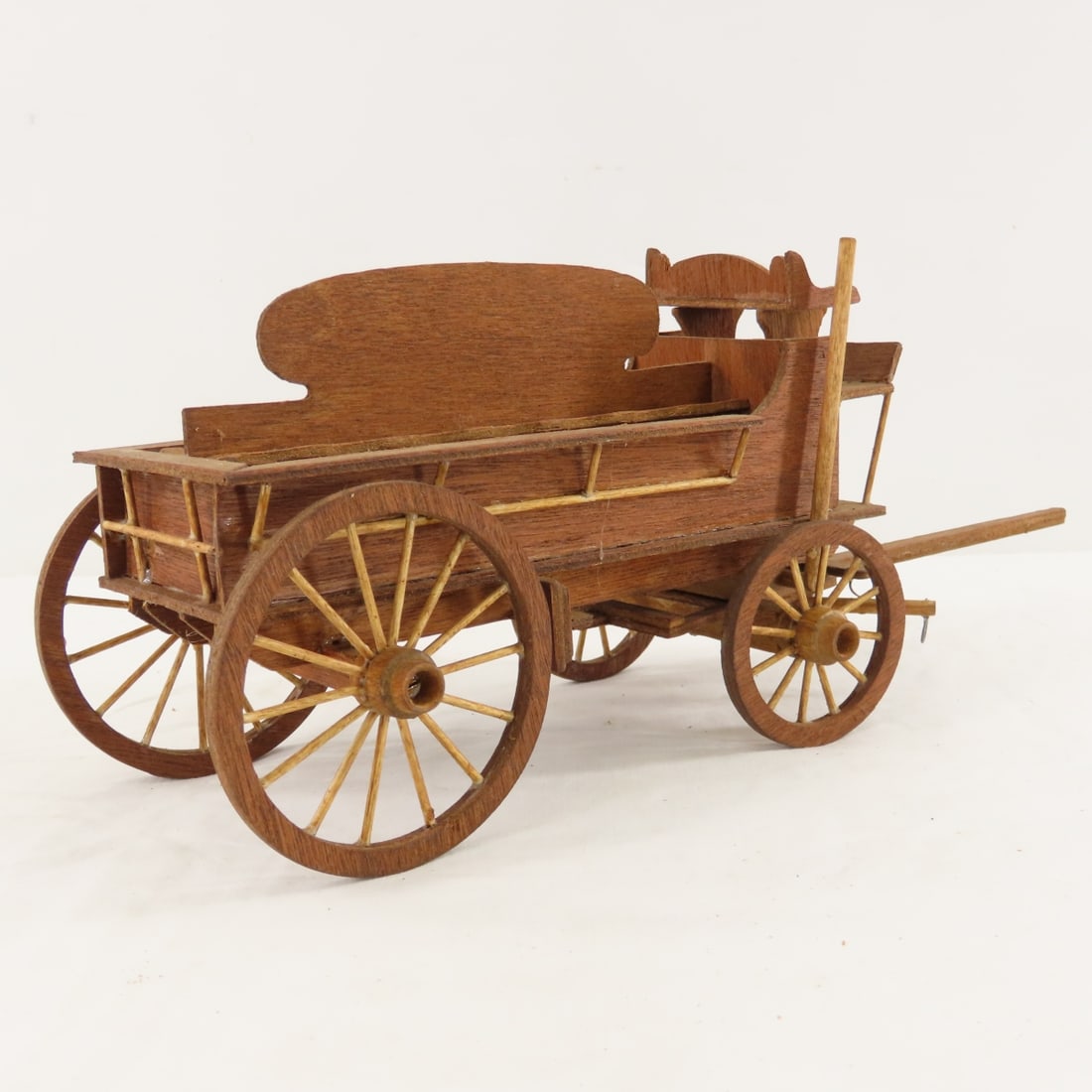 2 Schleich Horses & Custom Balsa Wood Wagon - 5
