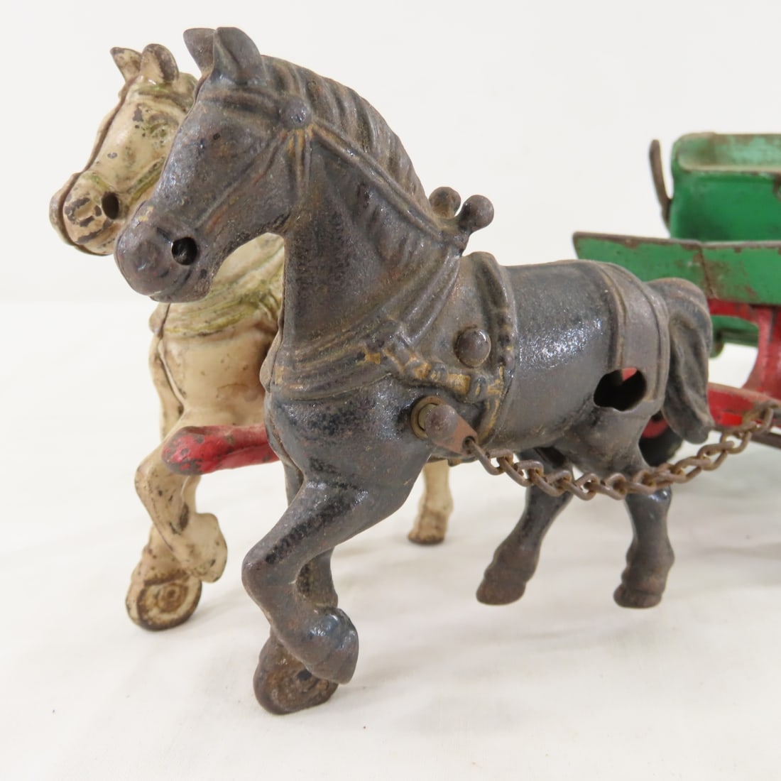 Arcade Cast Iron 2 Horse Contractors Dump Wagon - 16