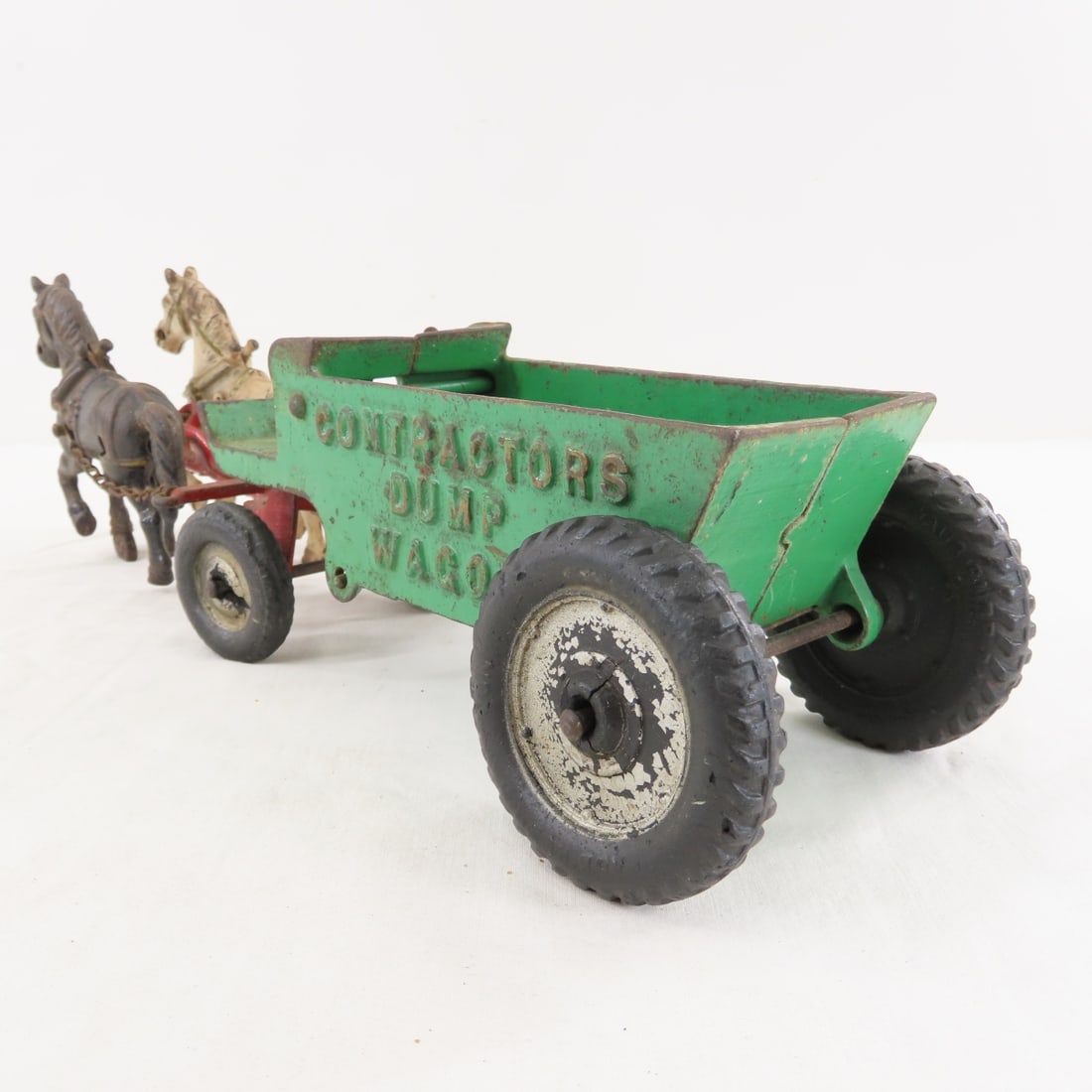 Arcade Cast Iron 2 Horse Contractors Dump Wagon - 3