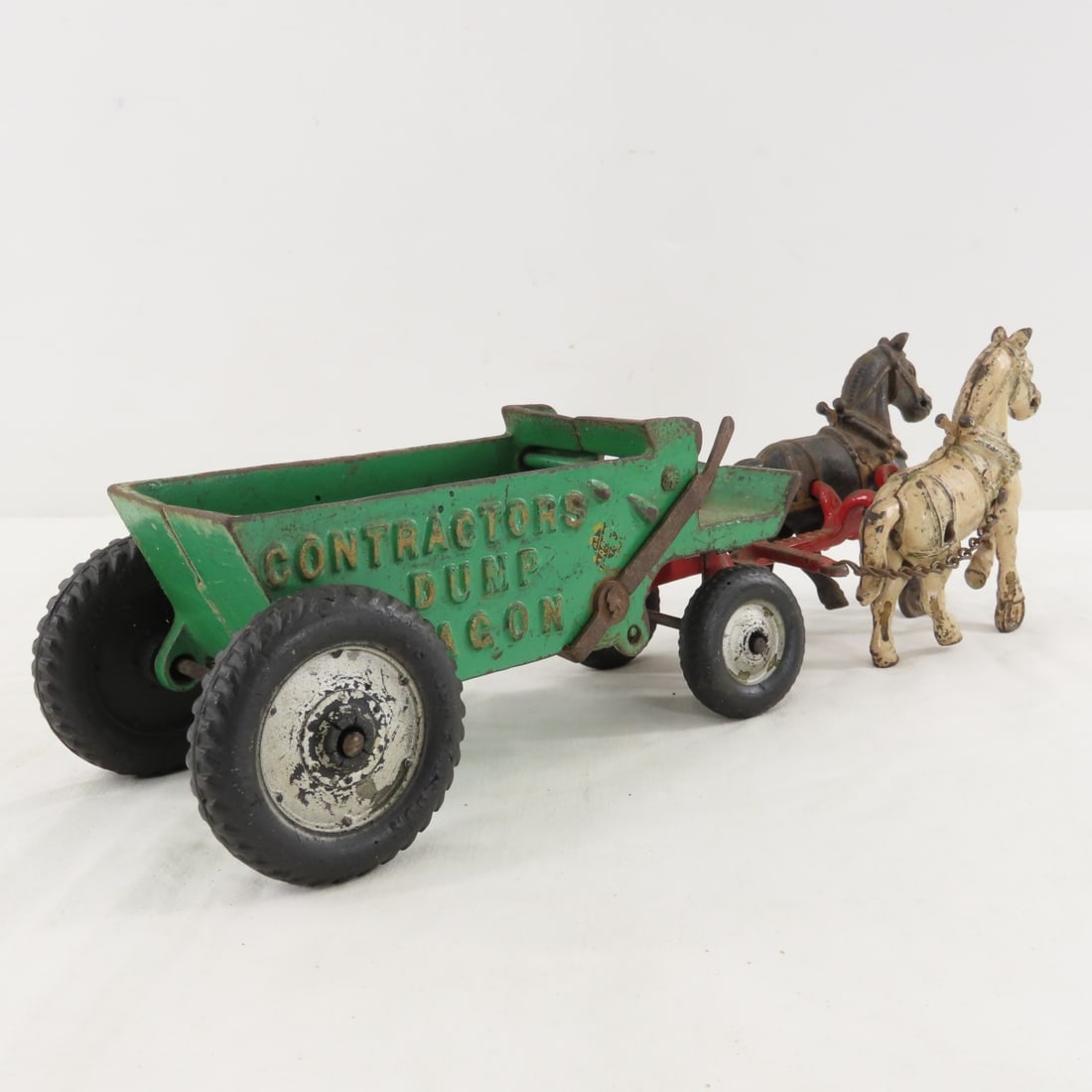Arcade Cast Iron 2 Horse Contractors Dump Wagon - 5
