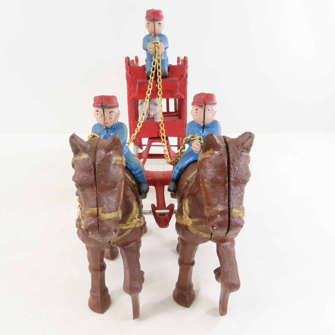 3 Reproduction Cast Iron Horse Drawn Wagons - 5