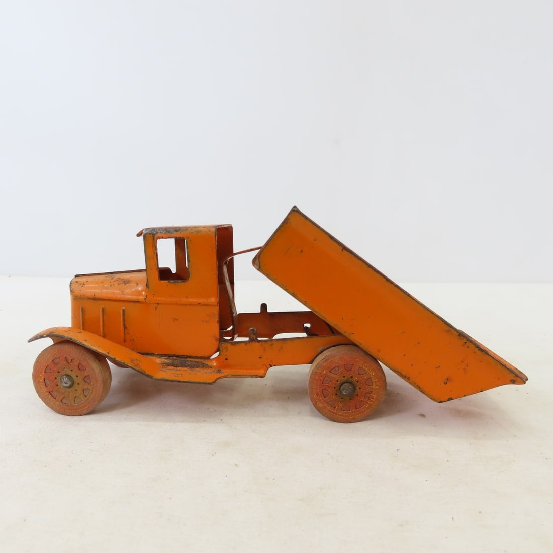 3 Vintage Pressed Steel Cars with Wooden Tires - 6