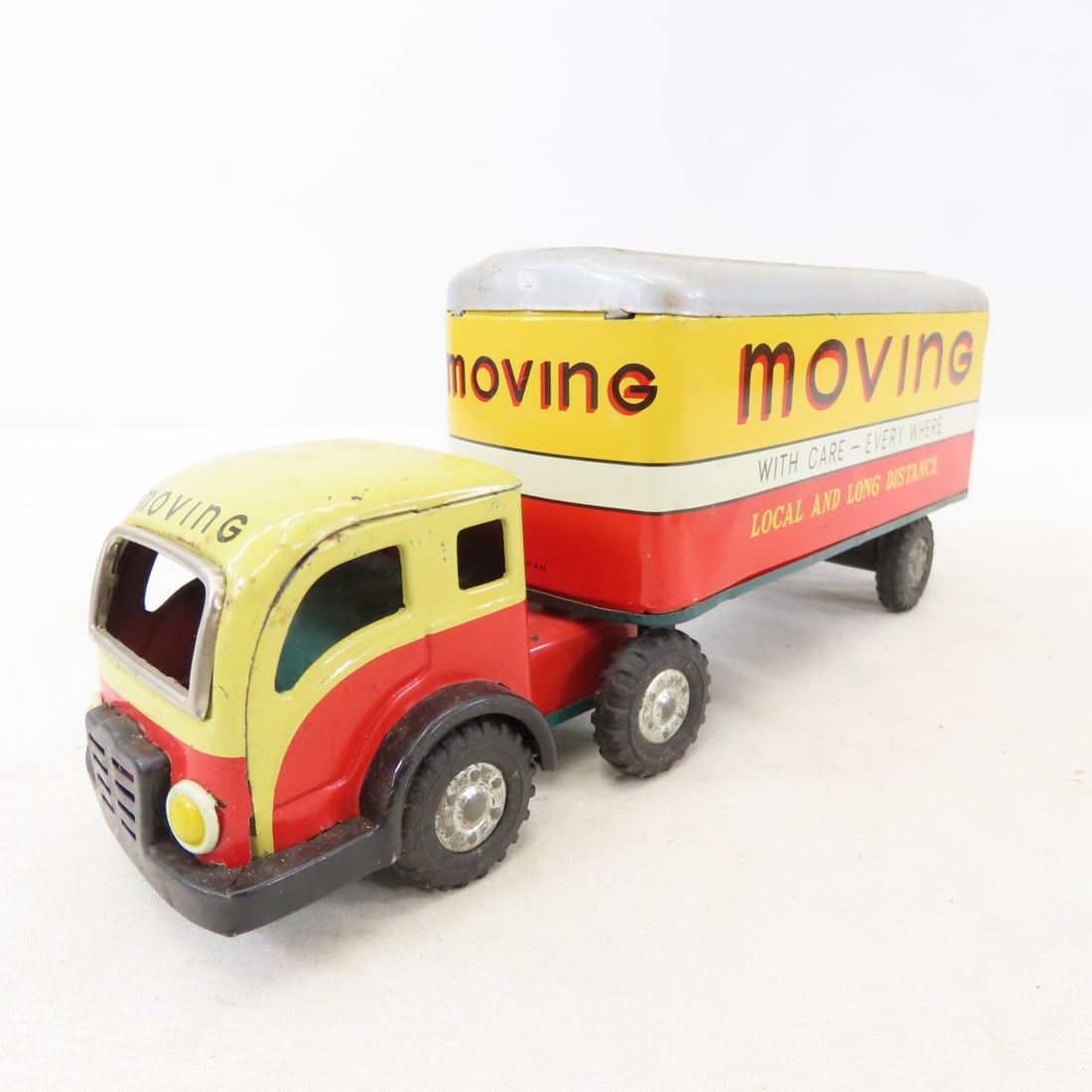 Tin Litho Friction Truck, Moving Truck & Boat - 11
