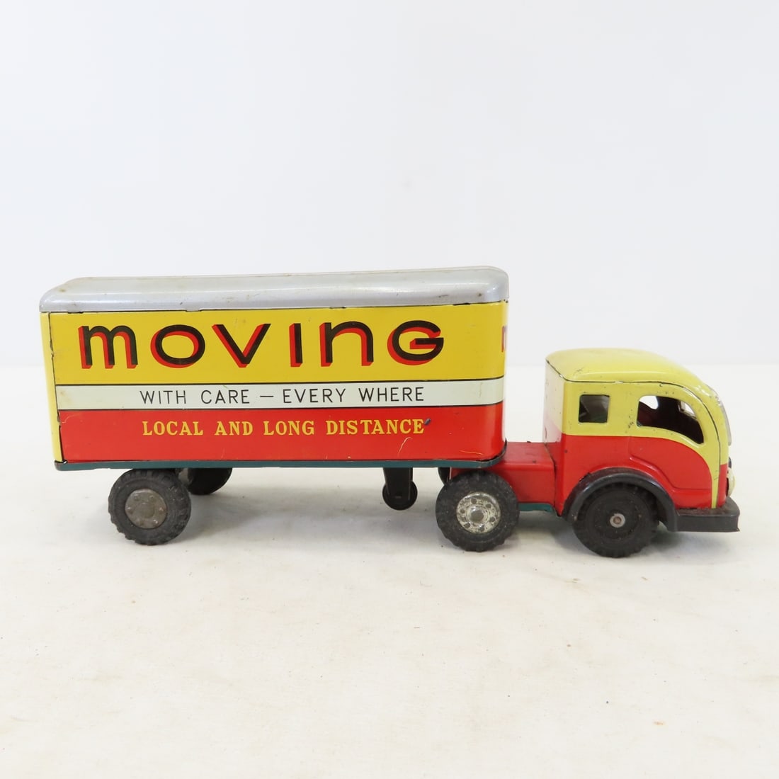 Tin Litho Friction Truck, Moving Truck & Boat - 16