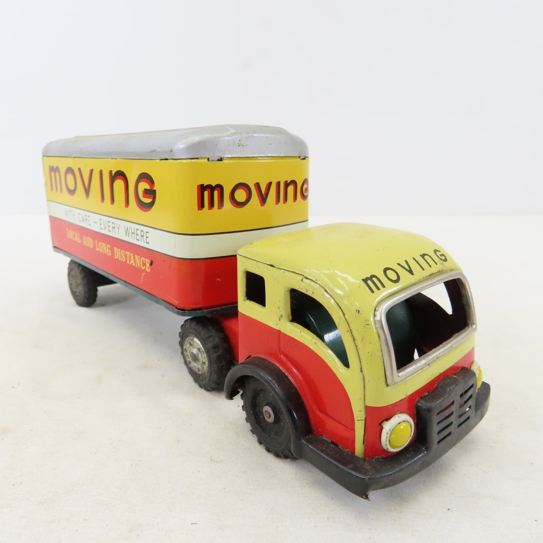 Tin Litho Friction Truck, Moving Truck & Boat - 17