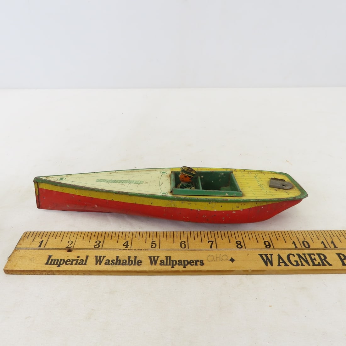 Tin Litho Friction Truck, Moving Truck & Boat - 19