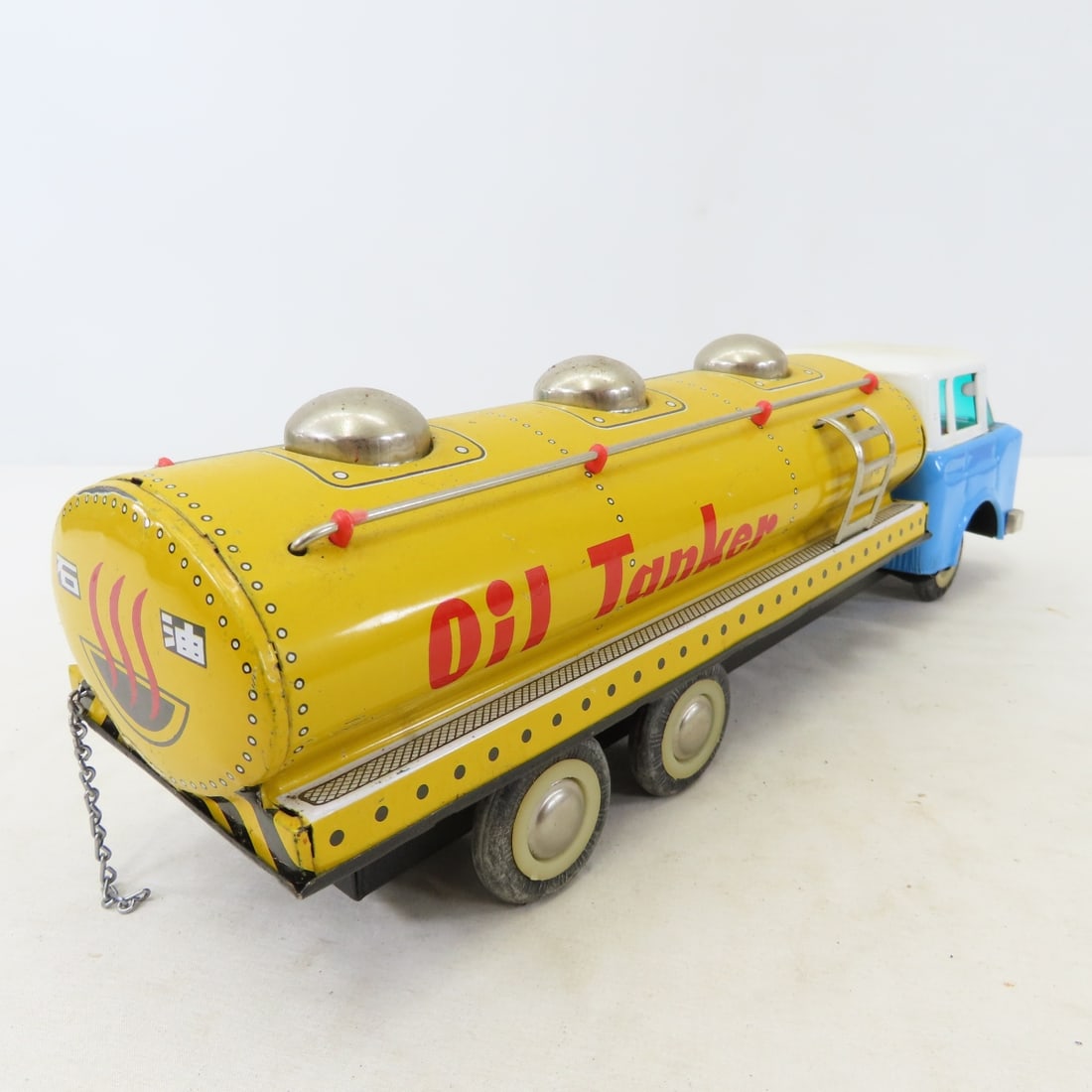 Tin Litho Friction Truck, Moving Truck & Boat - 6