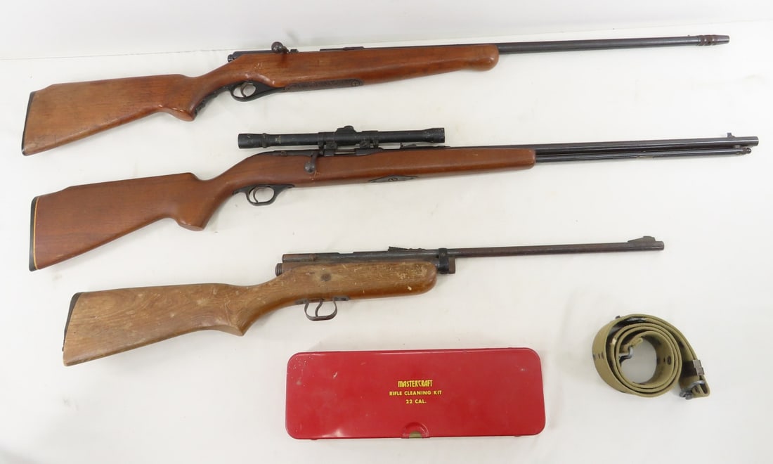 Mossberg 183D-A .410, Western Field 842 .22 & More: Mossberg 183D-A .410, Western Field 842 .22 & More - 1) Western Field Model 842 .22 S, L, LR Rifle, 24" barrel with some rust, tube feed, bolt action, wood stock with pistol grip, with Western Field