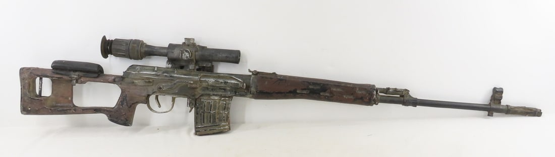 Cast Resin Norinco NDM-86 Training Rifle 7.62X54R: Cast Resin Norinco NDM-86 Training Rifle 7.62X54R - Non-Firing, No Moving Parts. Heavy Cast Resin NDM-86 Replica. Stamped: NORINCO NDM-86 7.62X54R GBE I A CA. Paint is peeling, Eyepiece for Scope is B