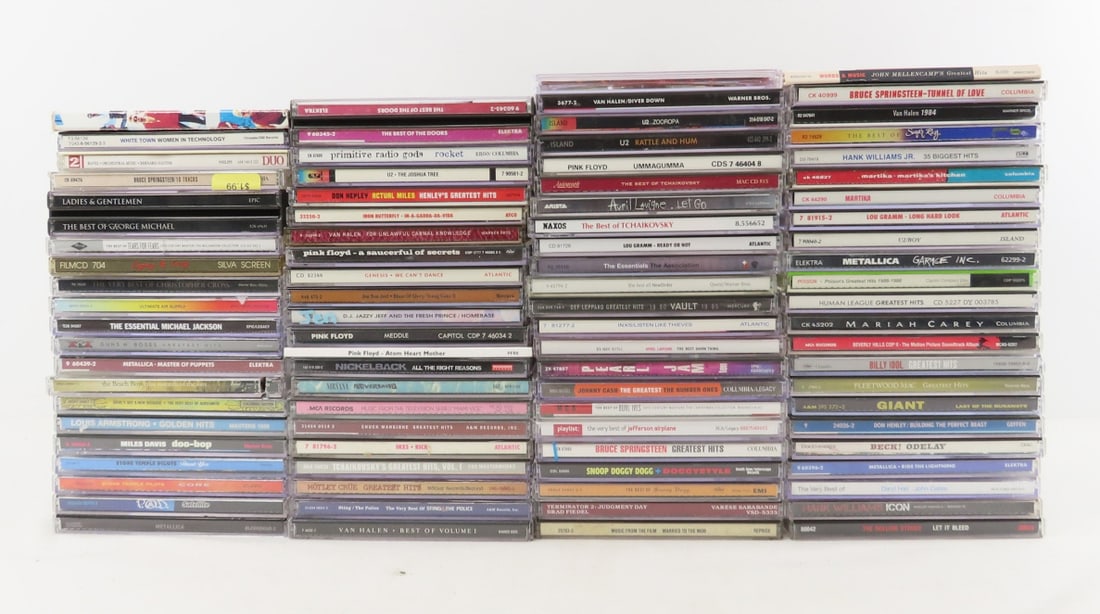 80+ 1980's Music CD's, Rock, Pop & More: 80+ 1980's Music CD's, Rock, Pop & More - Van Halen, Snoop Dog, U2, Metallica, Nickelback, Sting, Jefferson Airplane and more. In good used condition. LOT SIZE: 12x12x12", 21 LB All information and