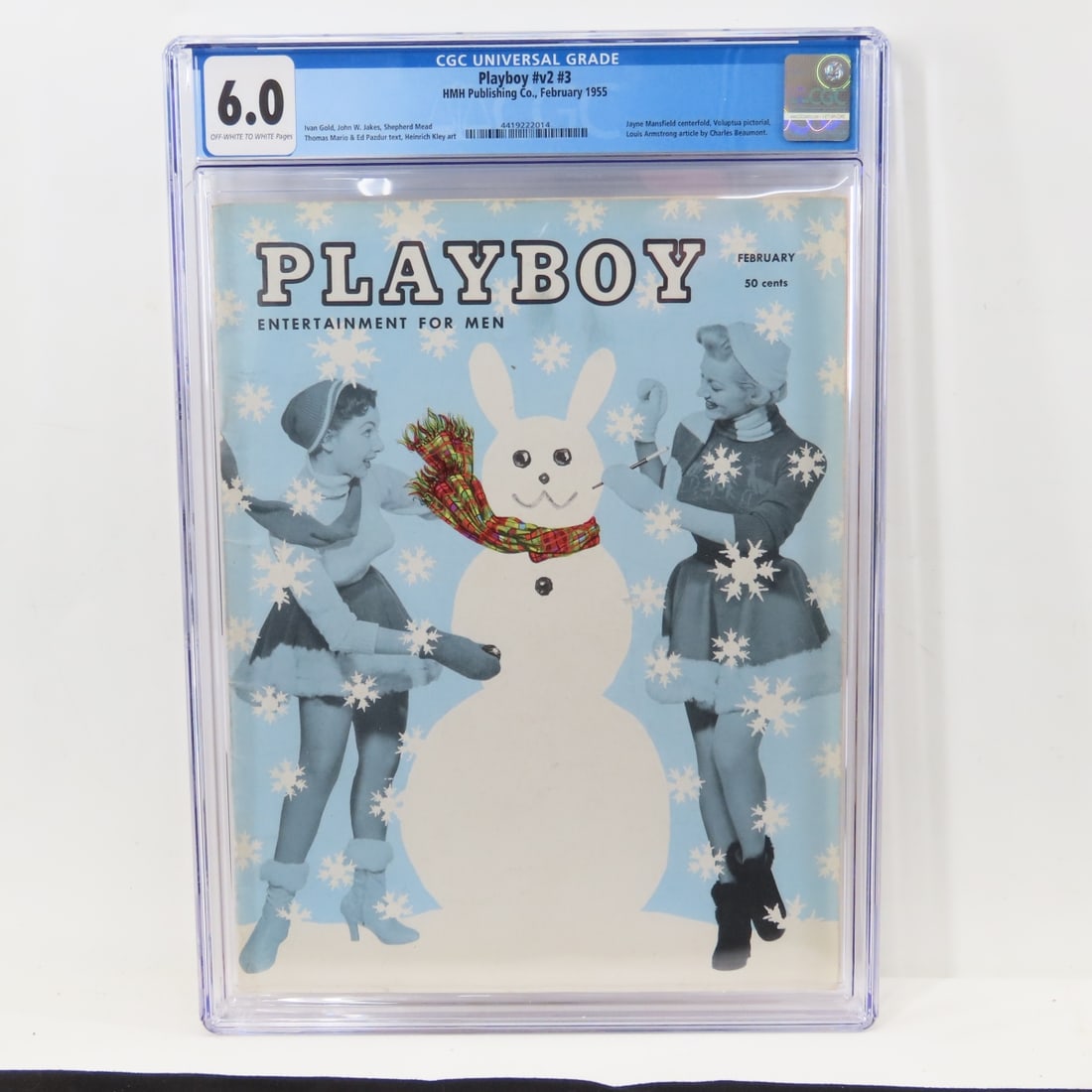 Playboy #v2 #3 February 1955 CGC Graded 6.0: Playboy #v2 #3 February 1955 CGC Graded 6.0 - Lot Size 14x10x1" 2 LB All information and photos are intended to be as accurate as possible, but errors are possible. No item may be returned or refused 