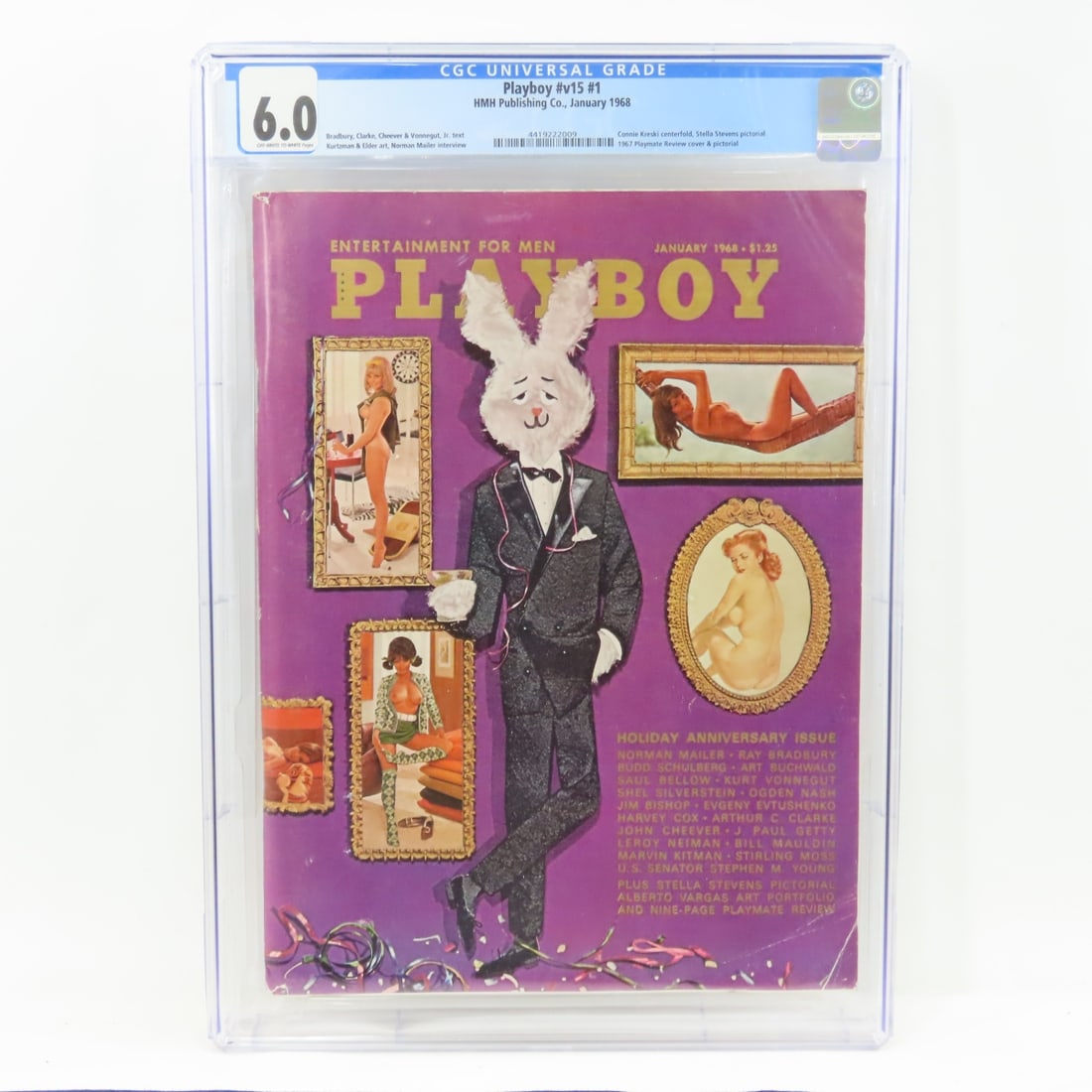 Playboy #v15 #1 January 1968 CGC Graded 6.0: Playboy #v15 #1 January 1968 CGC Graded 6.0 - Lot Size 14x10x1" 2 LB All information and photos are intended to be as accurate as possible, but errors are possible. No item may be returned or refused