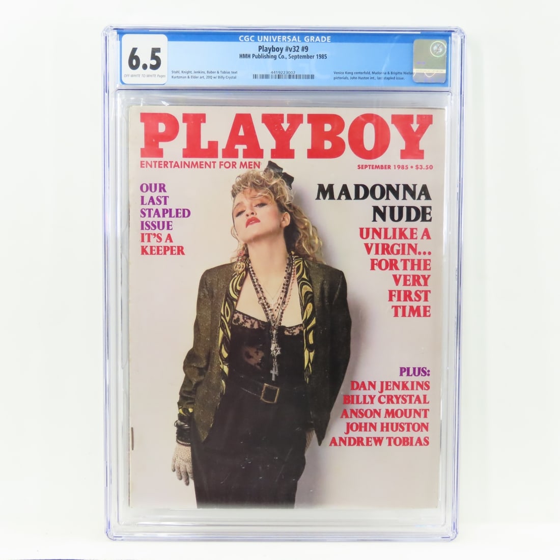 Playboy #v32 #9 September 1985 CGC Graded 6.5: Playboy #v32 #9 September 1985 CGC Graded 6.5 - Lot Size 14x10x1" 2 LB All information and photos are intended to be as accurate as possible, but errors are possible. No item may be returned or