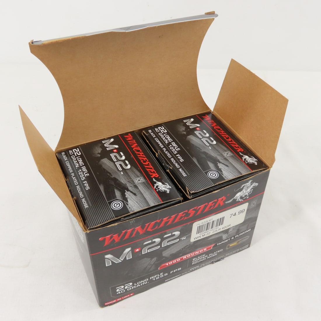 1000 Rounds Winchester M 22 .22 LR Ammunition - 10