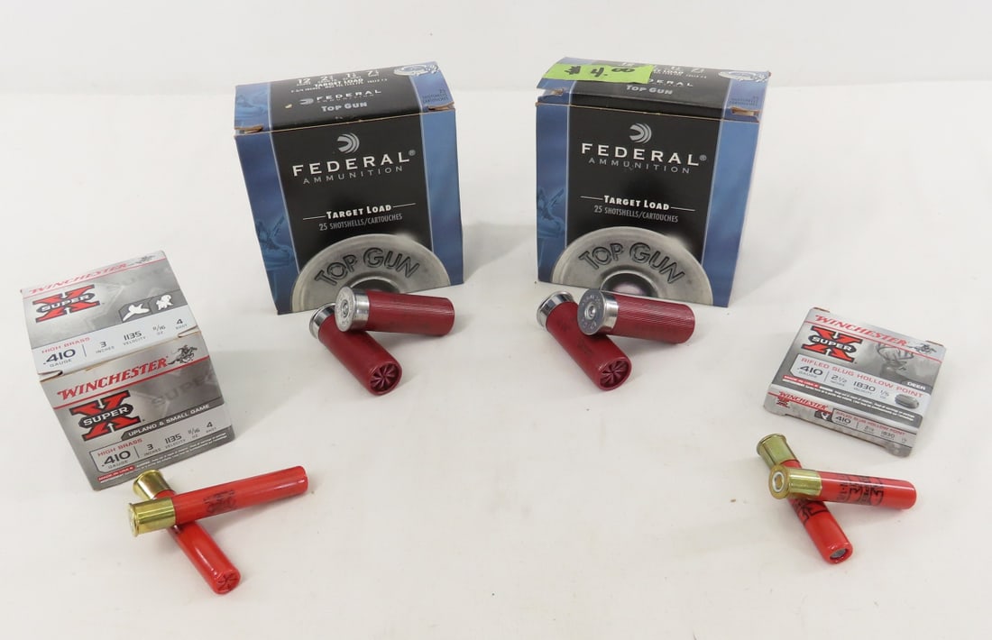 Mixed Shotgun Ammunition, 50 rds 12ga & 30 rds 410: Mixed Shotgun Ammunition, 50 rds 12ga & 30 rds 410 - Lot Size 7x5x5" 6 LB All information and photos are intended to be as accurate as possible, but errors are possible. No item may be returned or