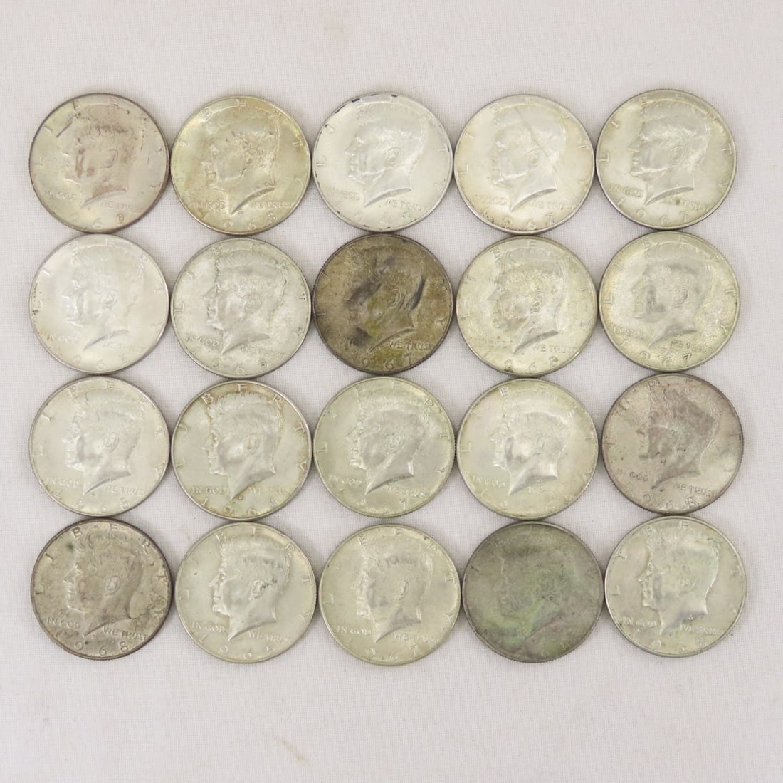 20 1965-1969 40% Silver Kennedy Half Dollars (1 of 11)