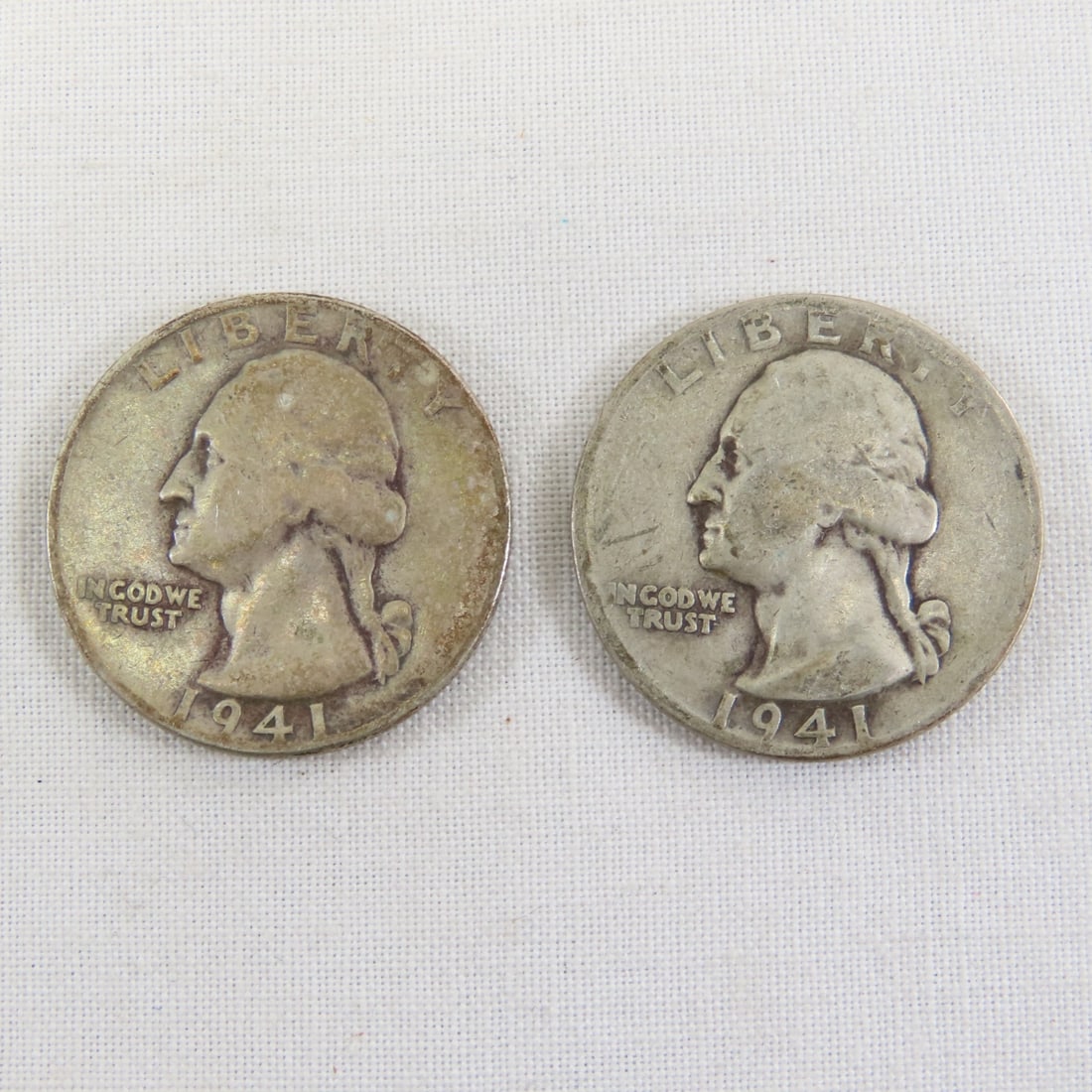 10 1940's & 1950's 90% Silver Washington Quarters - 2