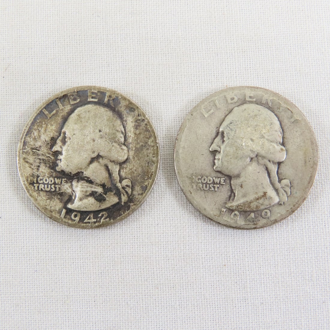 10 1940's & 1950's 90% Silver Washington Quarters - 4