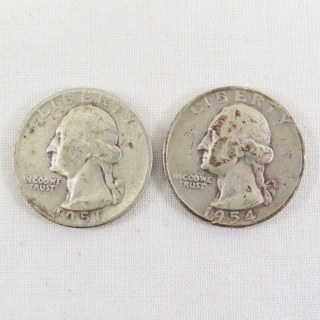 10 1940's & 1950's 90% Silver Washington Quarters - 6