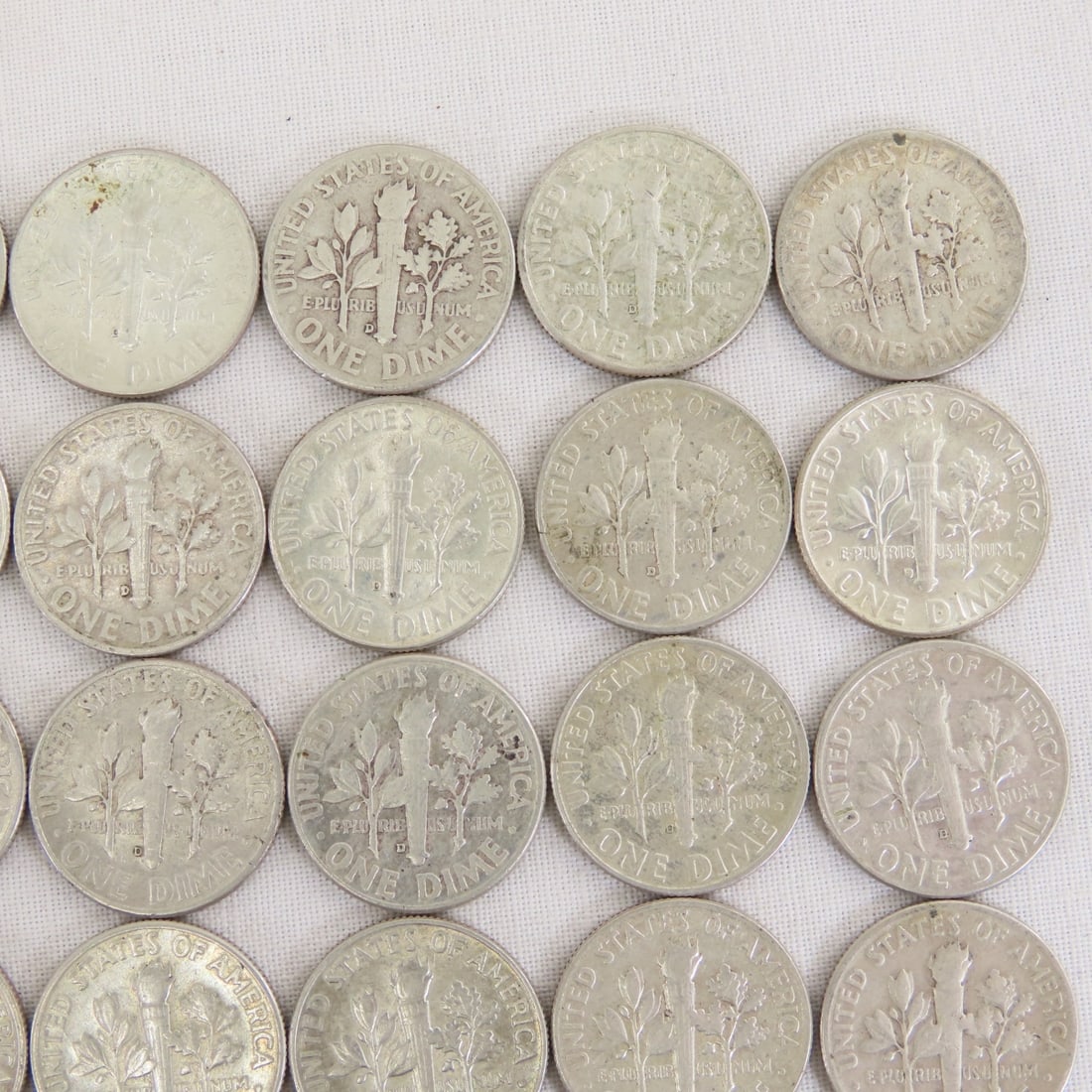 50 Mixed Date 90% Silver Roosevelt Dimes - 11