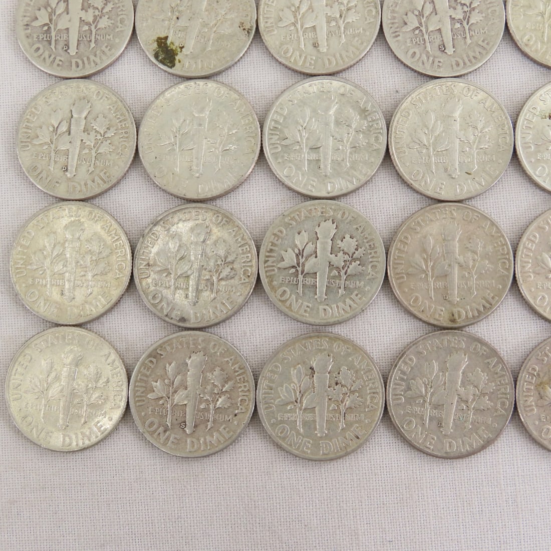 50 Mixed Date 90% Silver Roosevelt Dimes - 12