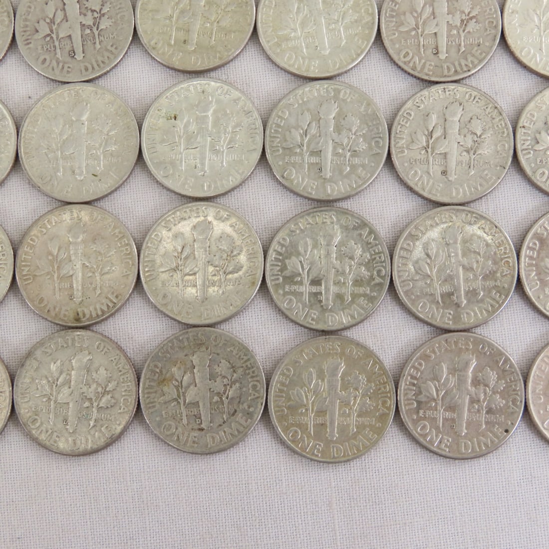 50 Mixed Date 90% Silver Roosevelt Dimes - 13