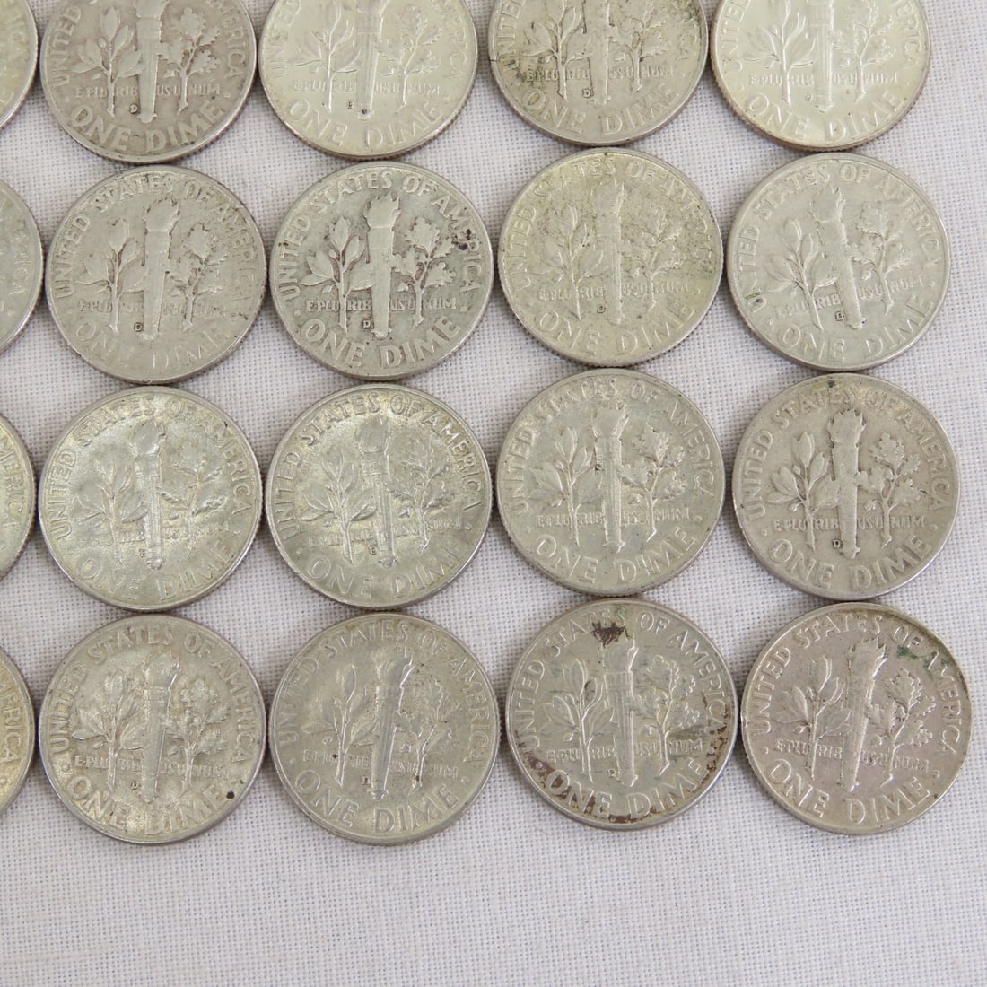 50 Mixed Date 90% Silver Roosevelt Dimes - 14