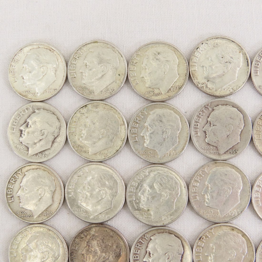 50 Mixed Date 90% Silver Roosevelt Dimes - 2