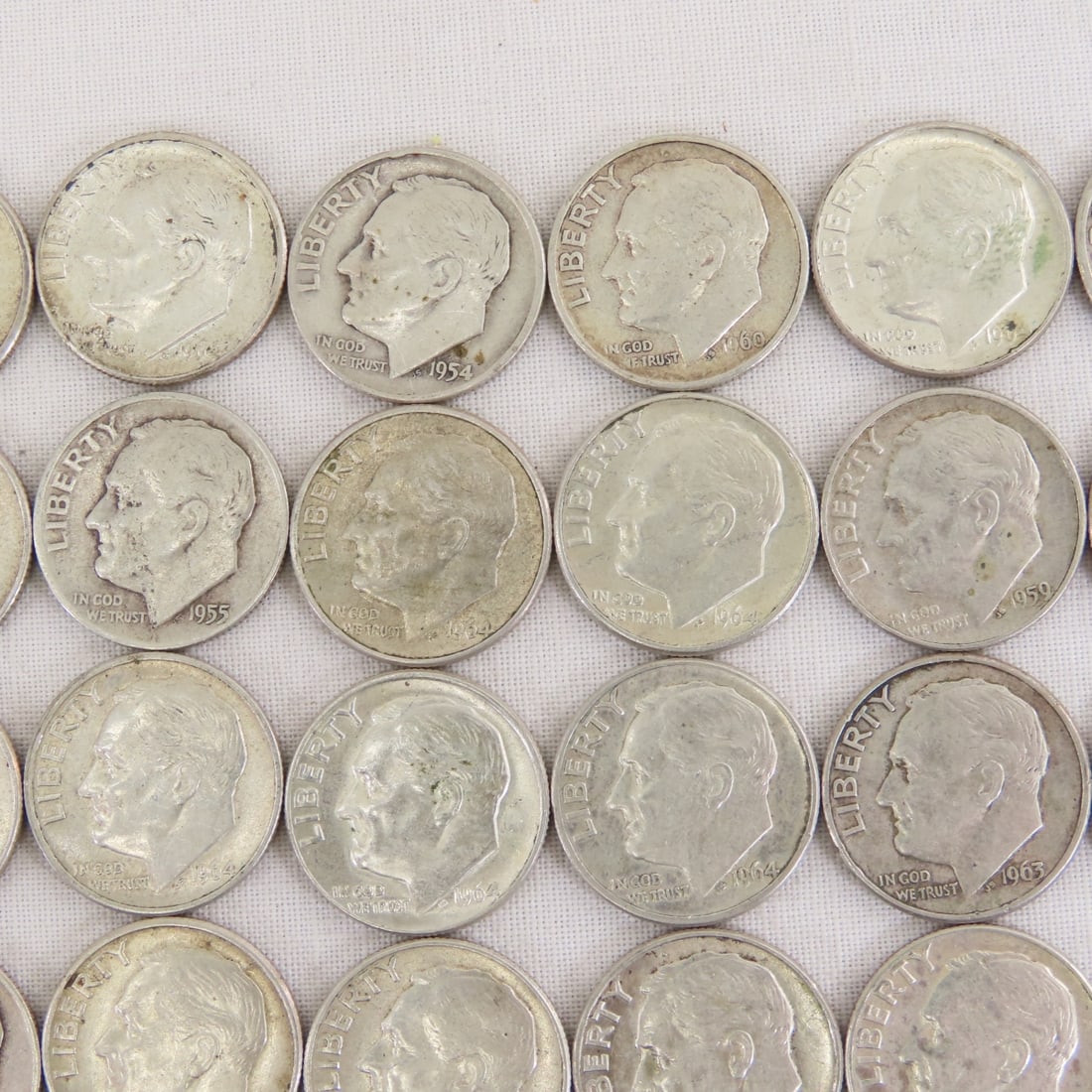 50 Mixed Date 90% Silver Roosevelt Dimes - 3