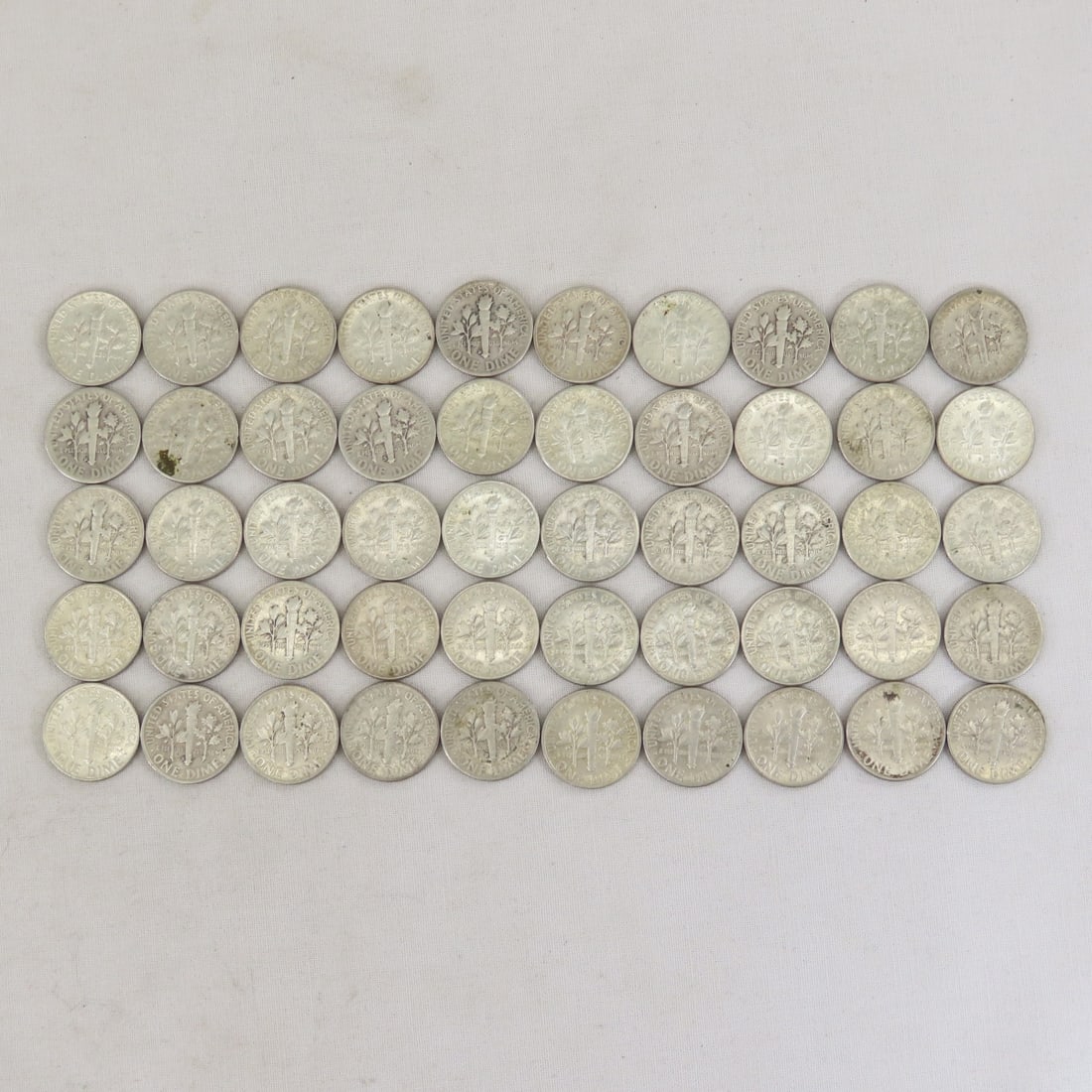 50 Mixed Date 90% Silver Roosevelt Dimes - 8