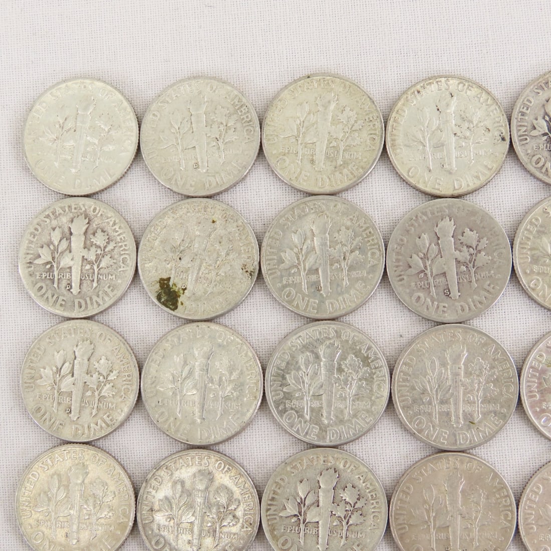 50 Mixed Date 90% Silver Roosevelt Dimes - 9