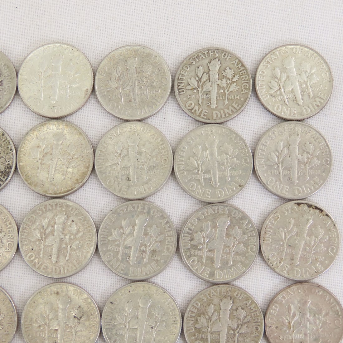 50 Mixed Date 90% Silver Roosevelt Dimes - 11