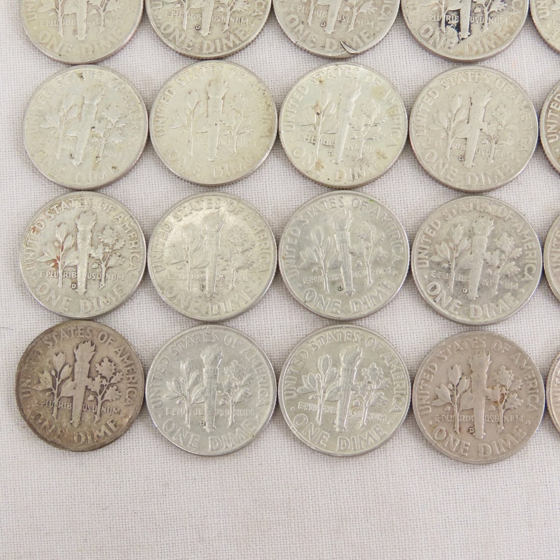 50 Mixed Date 90% Silver Roosevelt Dimes - 12