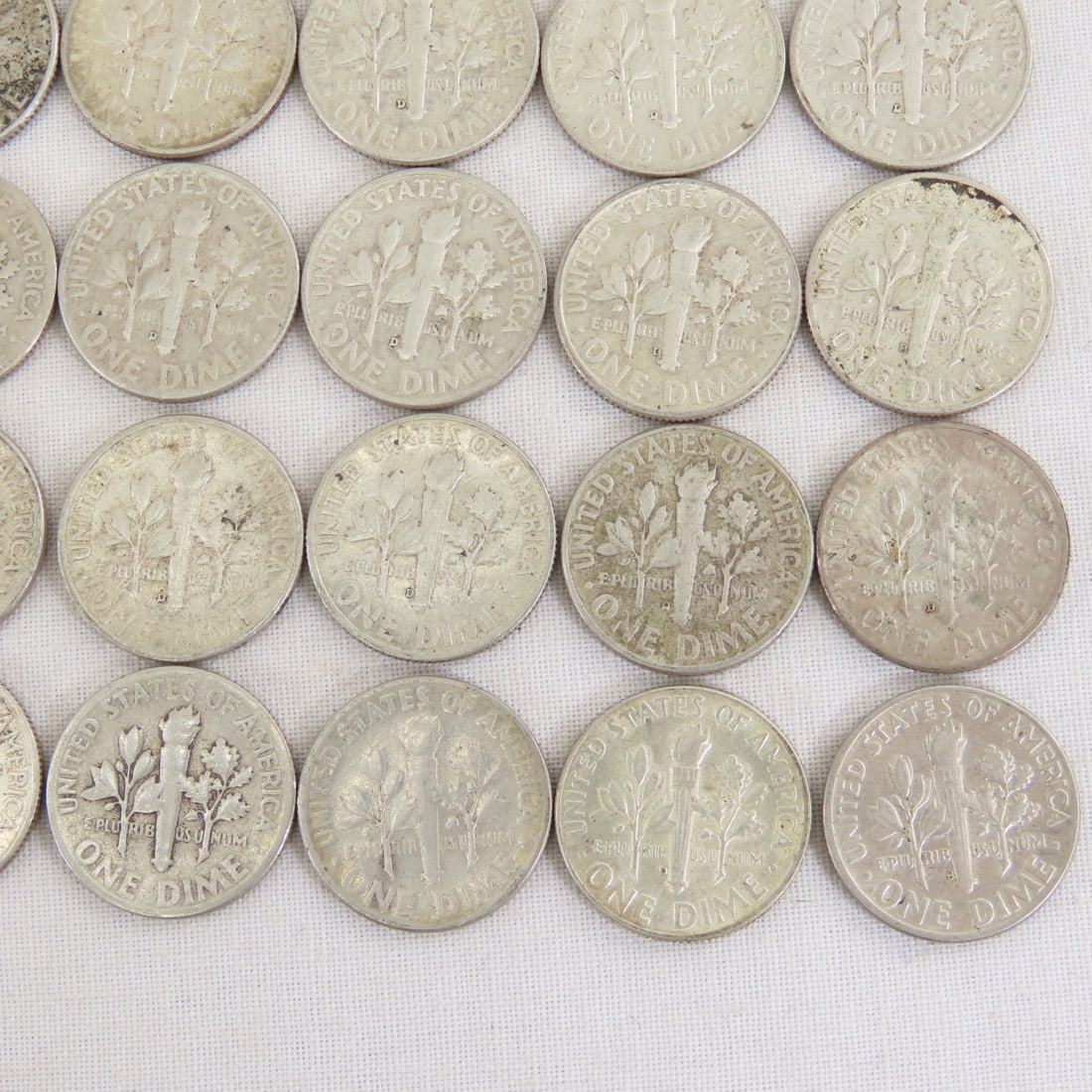 50 Mixed Date 90% Silver Roosevelt Dimes - 14