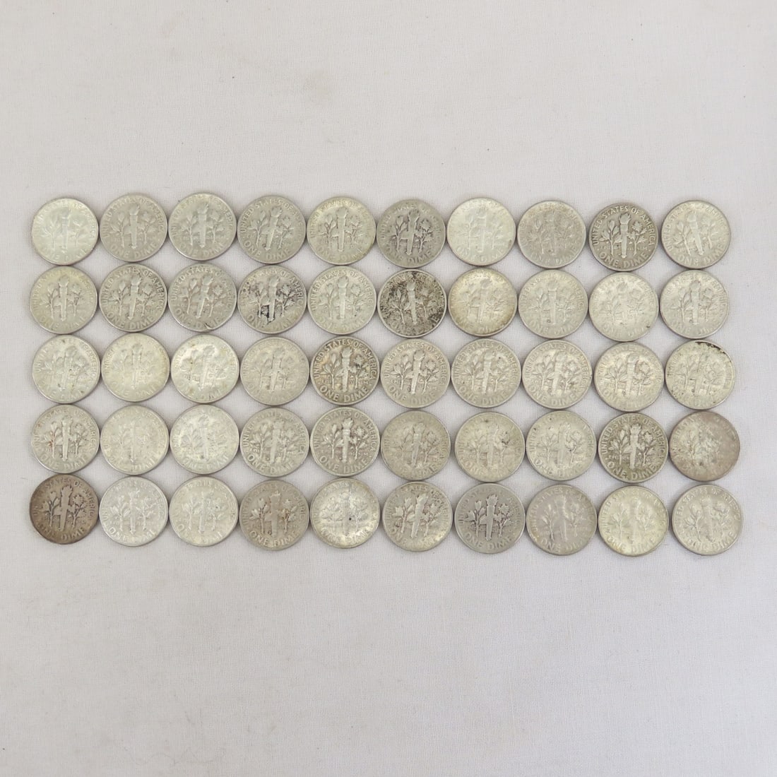50 Mixed Date 90% Silver Roosevelt Dimes - 8