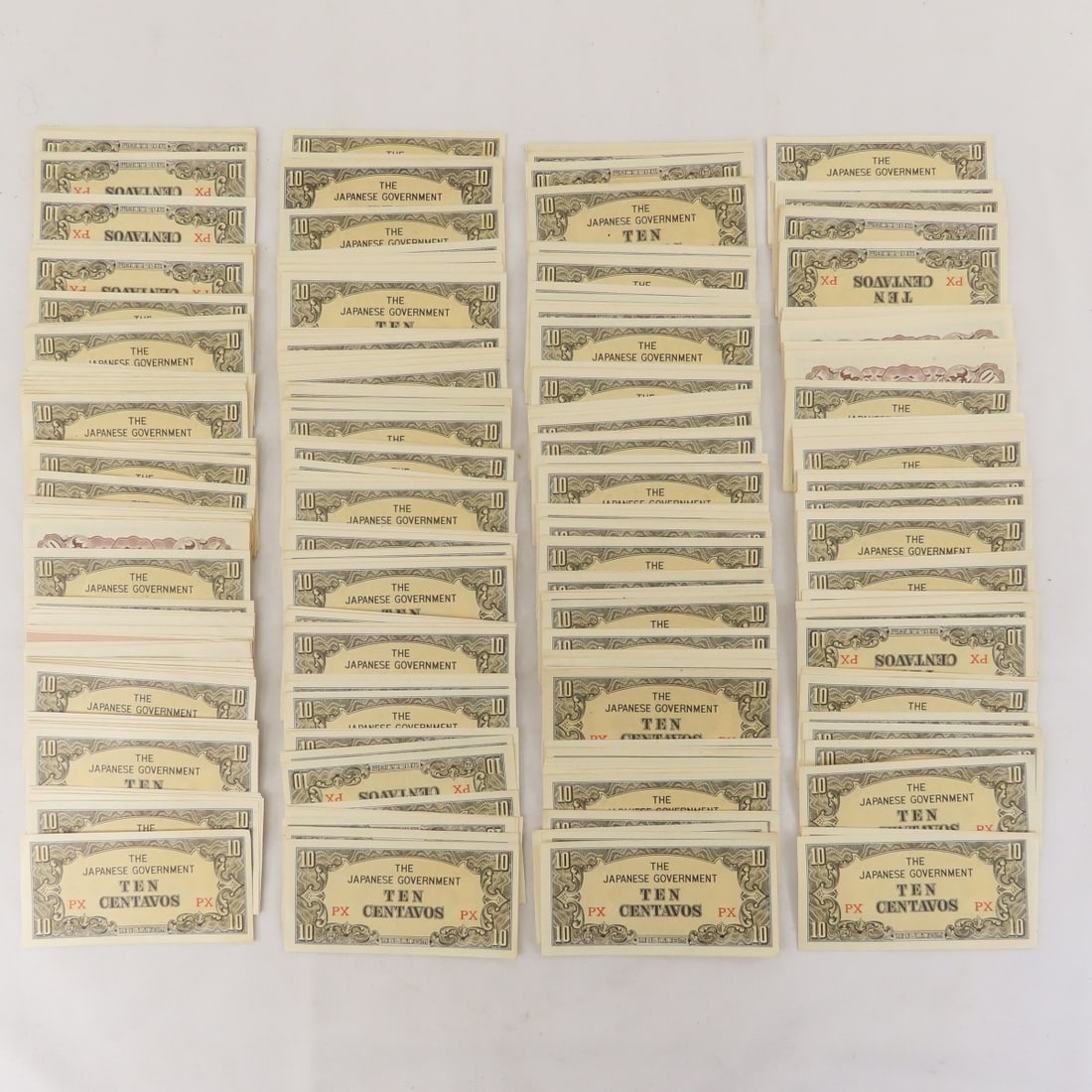 WWII Japanese Government 1, 5, & 10 Centavos Notes - 2
