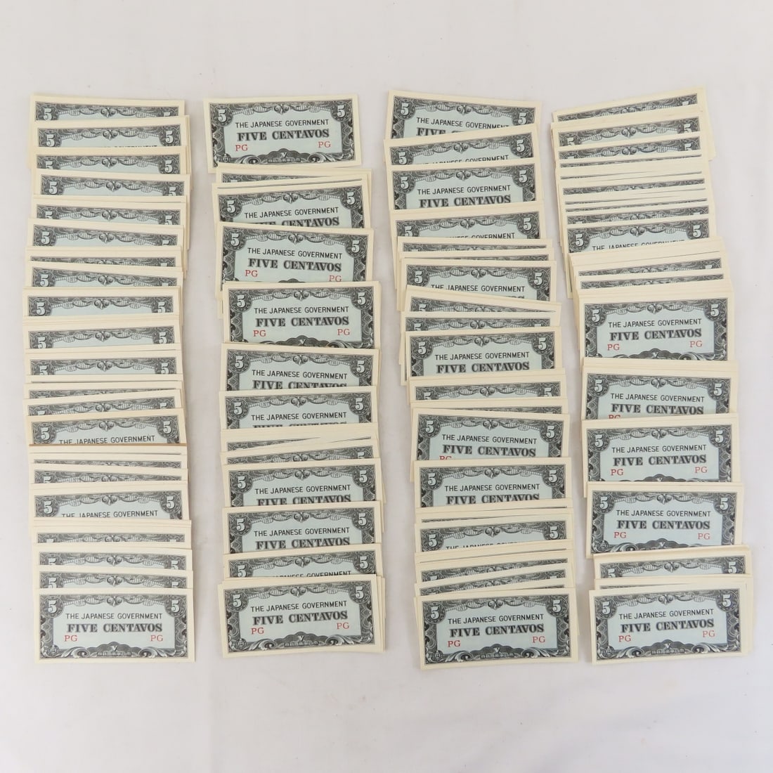 WWII Japanese Government 1, 5, & 10 Centavos Notes - 5