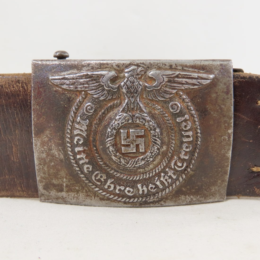 WWII German Waffen SS Enlisted NCO Buckle & Belt - 3