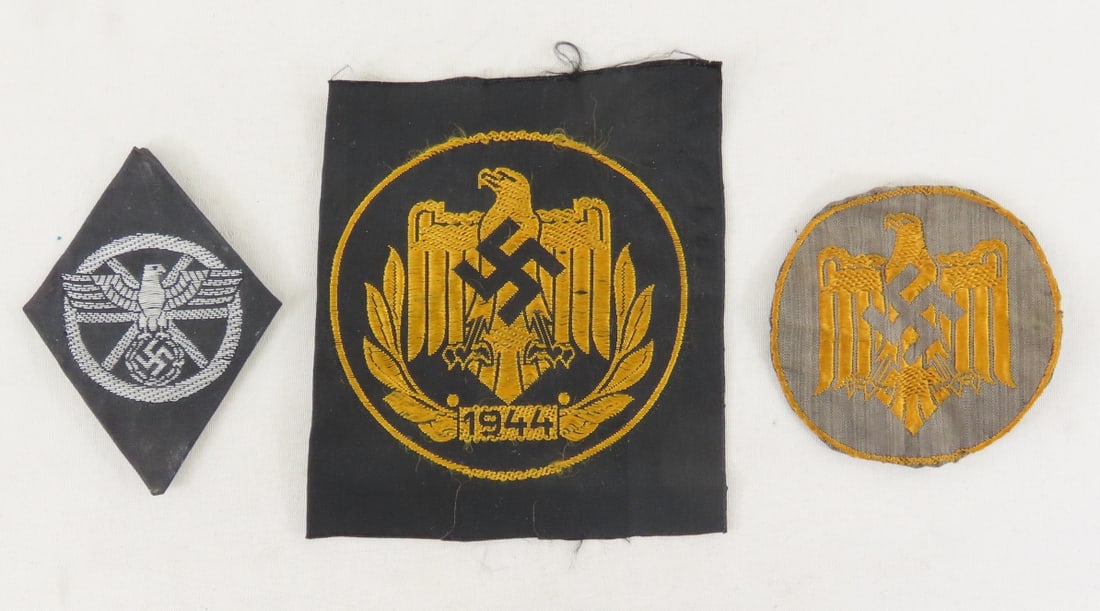 3 WWII German Cloth Insignia (1 of 12)
