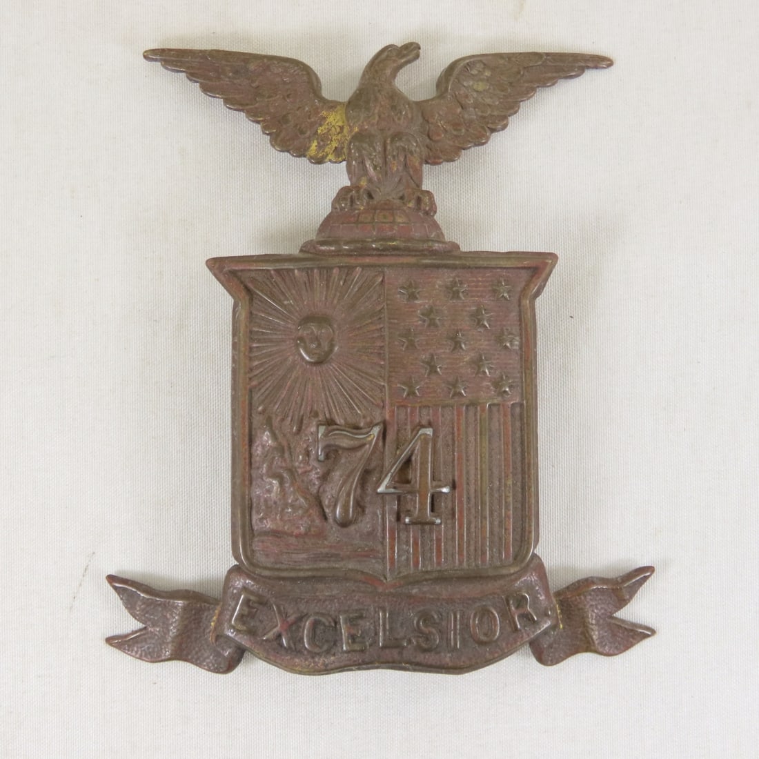 Pre-Civil War Era 8th Dragoons & Eagle Hat Plates - 2