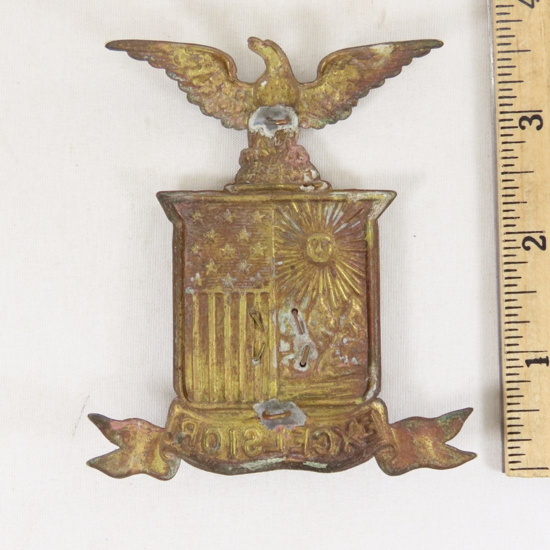 Pre-Civil War Era 8th Dragoons & Eagle Hat Plates - 3