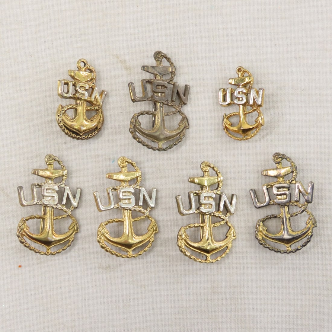US Navy Sterling Silver Cap Badges & Pins- 3 OZ - 19