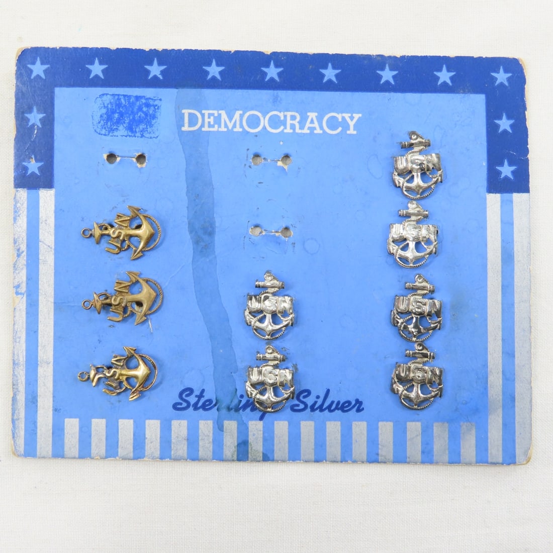 US Navy Sterling Silver Cap Badges & Pins- 3 OZ - 2