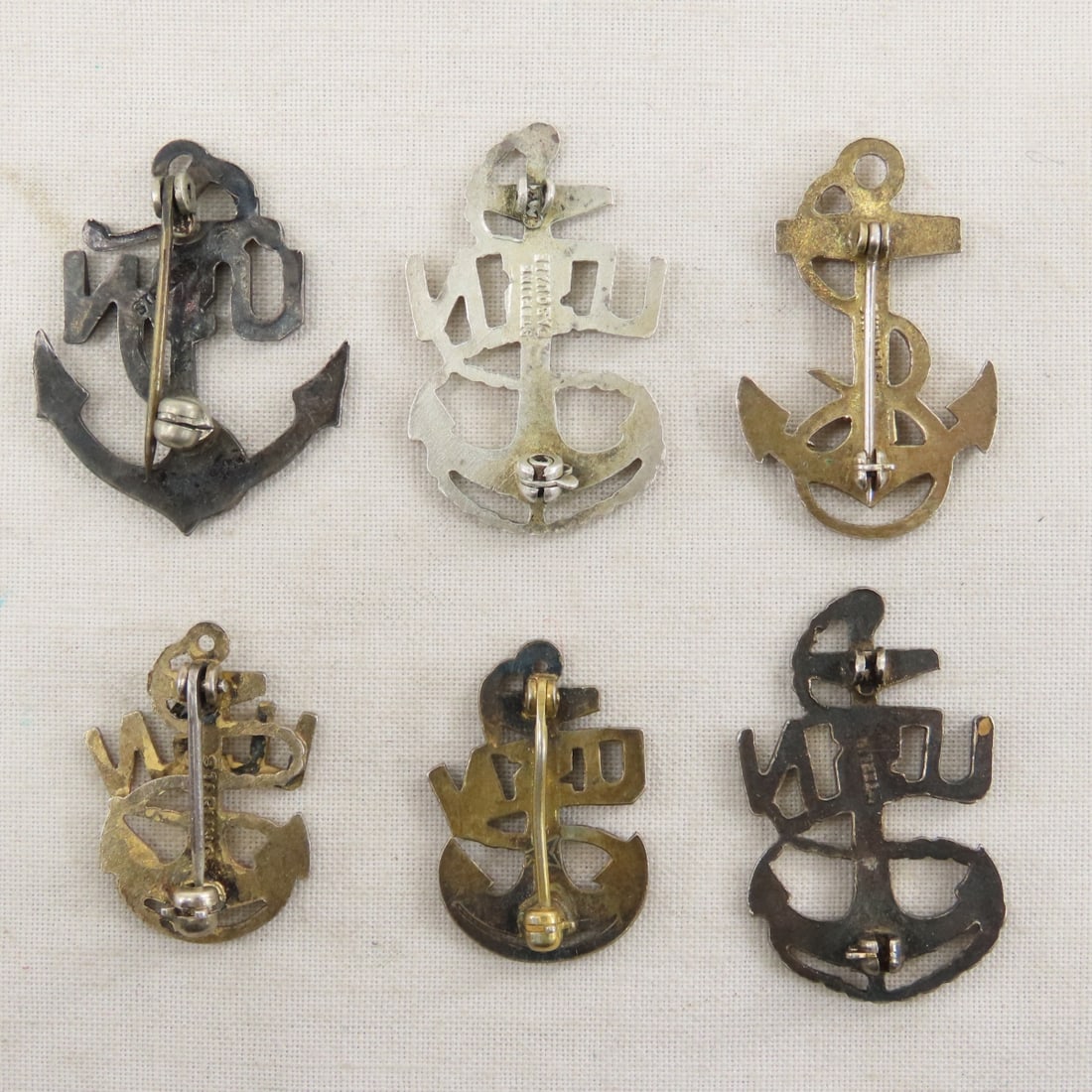 US Navy Sterling Silver Cap Badges & Pins- 3 OZ - 10